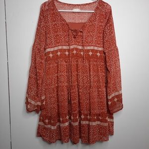 Altar'd State Orange Flowy Dress